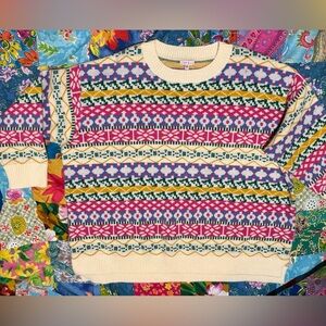 DOT & LU ✨Fair isle pattern ✨MATERNITY sweater XXL pink & blue WINTER!